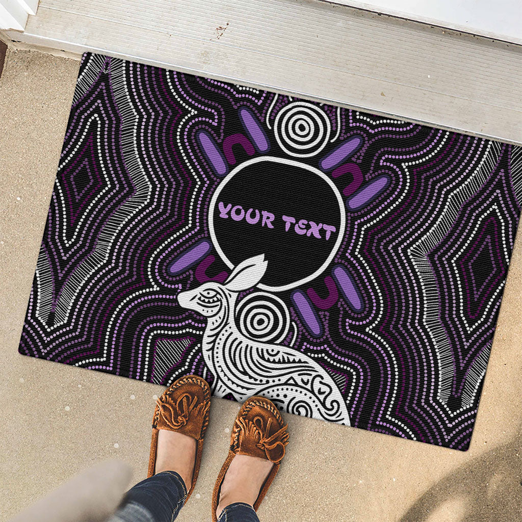 Personalised Aboriginal 50th Birthday Rubber Doormat Kangaroo Indigenous Dot Art Australian Culture