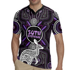 Personalised Aboriginal 50th Birthday Rugby Jersey Kangaroo Indigenous Dot Art Australian Culture