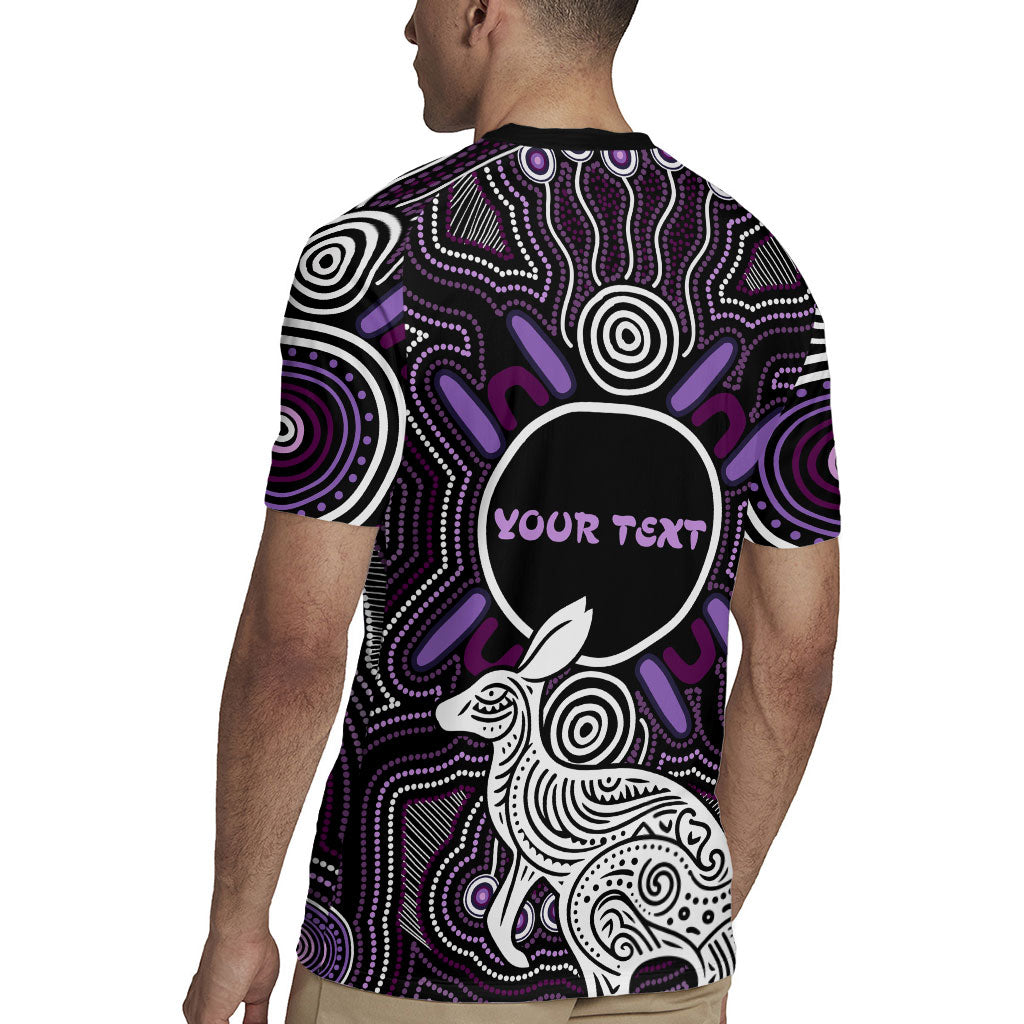 Personalised Aboriginal 50th Birthday Rugby Jersey Kangaroo Indigenous Dot Art Australian Culture