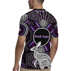 Personalised Aboriginal 50th Birthday Rugby Jersey Kangaroo Indigenous Dot Art Australian Culture