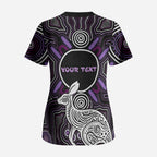 Personalised Aboriginal 50th Birthday Scrub Top Kangaroo Indigenous Dot Art Australian Culture