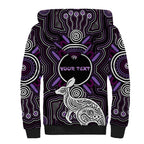 Personalised Aboriginal 50th Birthday Sherpa Hoodie Kangaroo Indigenous Dot Art Australian Culture