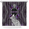 Personalised Aboriginal 50th Birthday Shower Curtain Kangaroo Indigenous Dot Art Australian Culture
