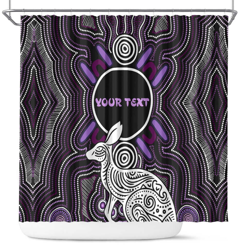 Personalised Aboriginal 50th Birthday Shower Curtain Kangaroo Indigenous Dot Art Australian Culture