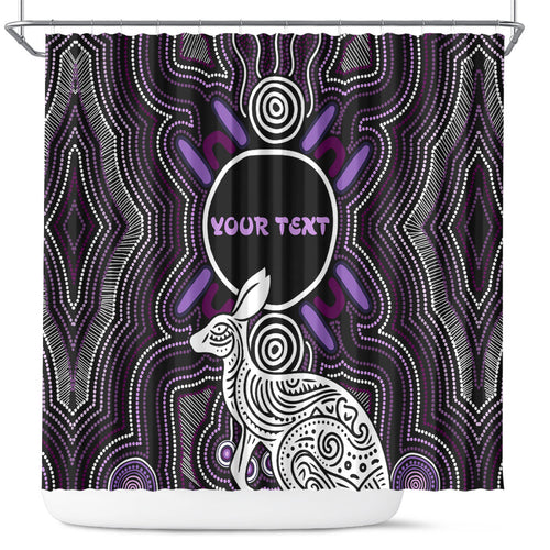 Personalised Aboriginal 50th Birthday Shower Curtain Kangaroo Indigenous Dot Art Australian Culture