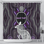 Personalised Aboriginal 50th Birthday Shower Curtain Kangaroo Indigenous Dot Art Australian Culture