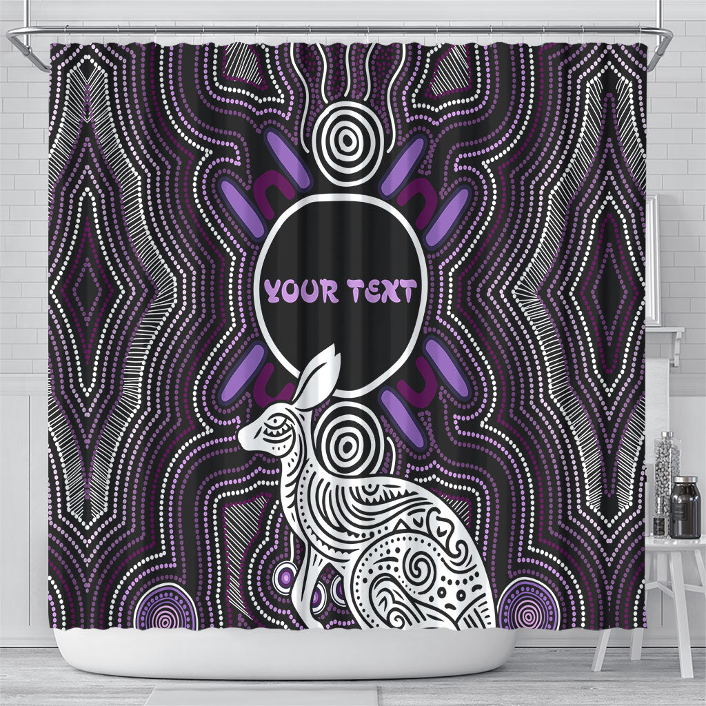 Personalised Aboriginal 50th Birthday Shower Curtain Kangaroo Indigenous Dot Art Australian Culture