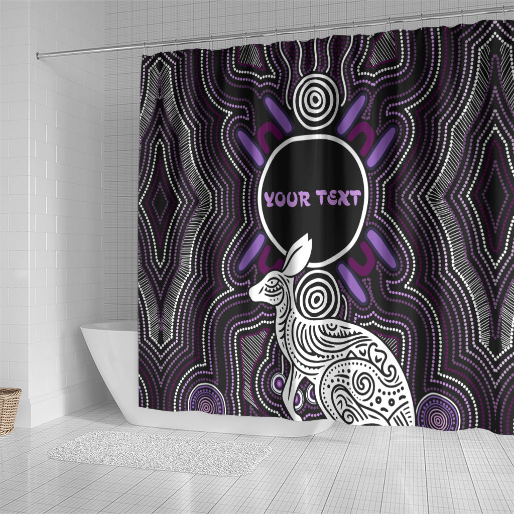 Personalised Aboriginal 50th Birthday Shower Curtain Kangaroo Indigenous Dot Art Australian Culture