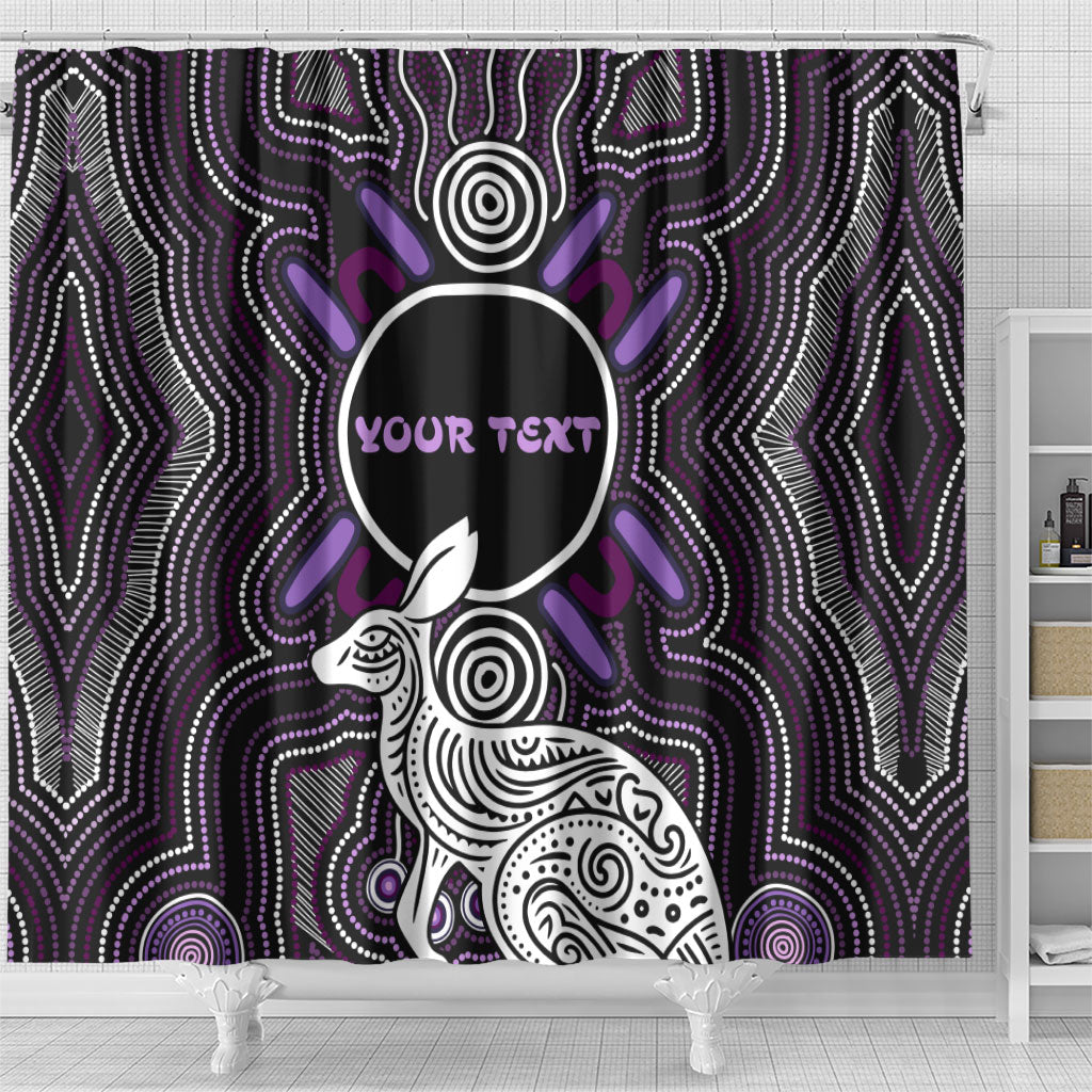 Personalised Aboriginal 50th Birthday Shower Curtain Kangaroo Indigenous Dot Art Australian Culture