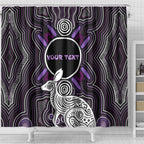 Personalised Aboriginal 50th Birthday Shower Curtain Kangaroo Indigenous Dot Art Australian Culture