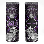 Personalised Aboriginal 50th Birthday Skinny Tumbler Kangaroo Indigenous Dot Art Australian Culture