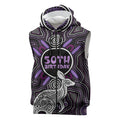Personalised Aboriginal 50th Birthday Sleeveless Zip Hoodie Kangaroo Indigenous Dot Art Australian Culture