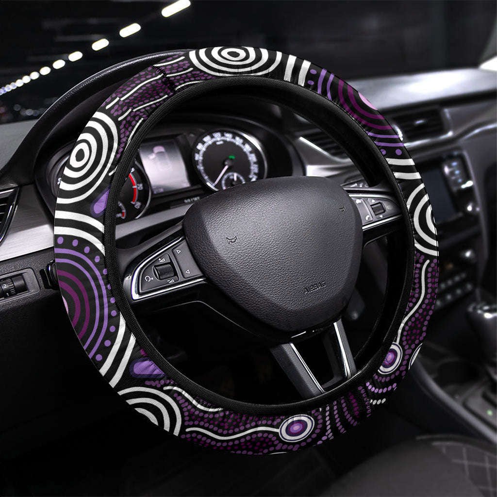 Aboriginal 50th Birthday Steering Wheel Cover Kangaroo Indigenous Dot Art Australian Culture