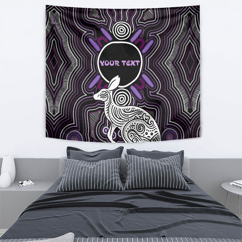 Personalised Aboriginal 50th Birthday Tapestry Kangaroo Indigenous Dot Art Australian Culture