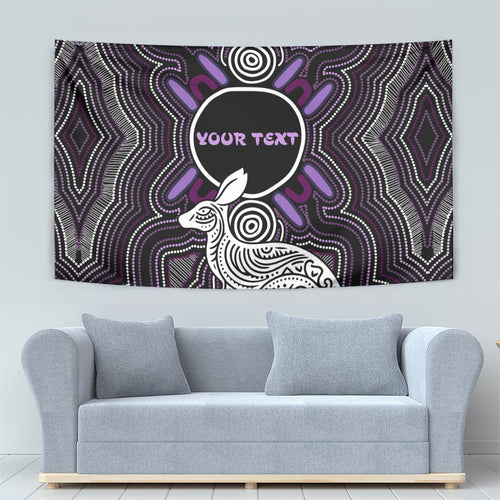 Personalised Aboriginal 50th Birthday Tapestry Kangaroo Indigenous Dot Art Australian Culture