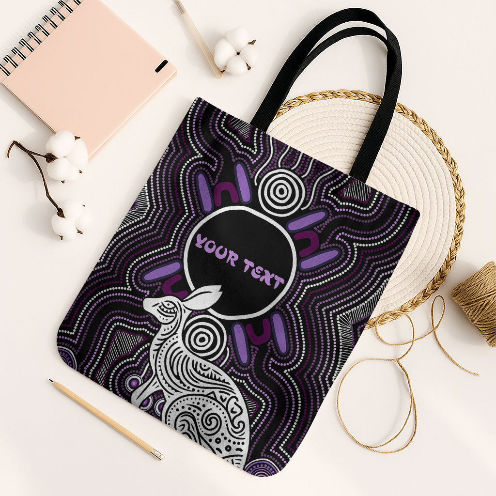 Personalised Aboriginal 50th Birthday Tote Bag Kangaroo Indigenous Dot Art Australian Culture
