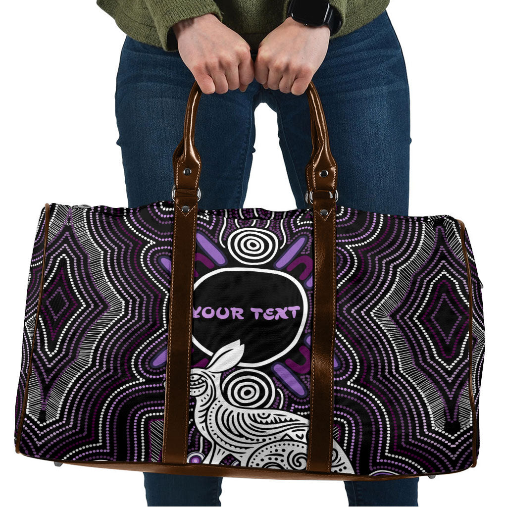 Personalised Aboriginal 50th Birthday Travel Bag Kangaroo Indigenous Dot Art Australian Culture