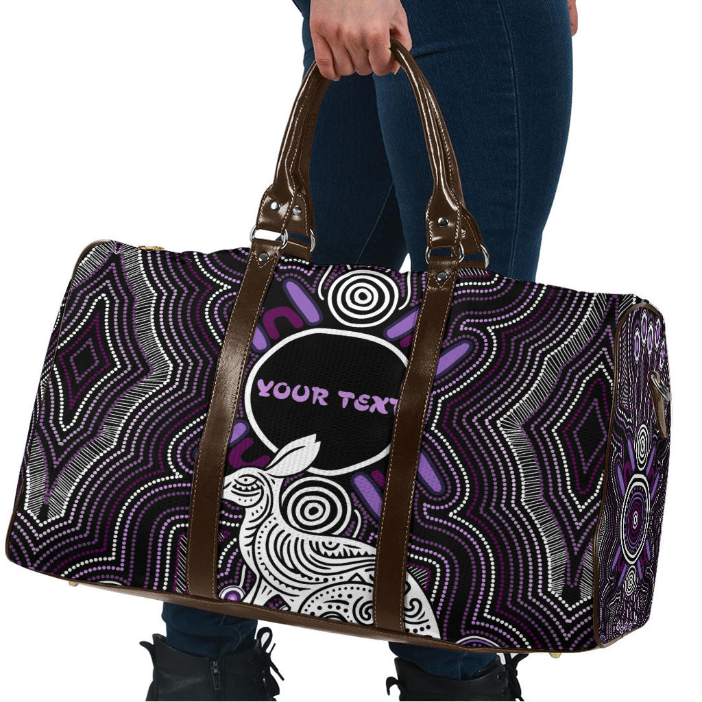 Personalised Aboriginal 50th Birthday Travel Bag Kangaroo Indigenous Dot Art Australian Culture
