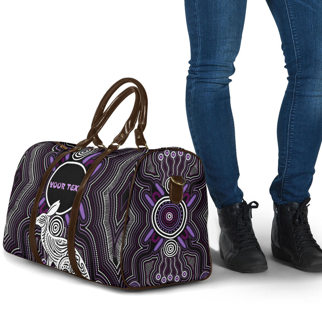 Personalised Aboriginal 50th Birthday Travel Bag Kangaroo Indigenous Dot Art Australian Culture
