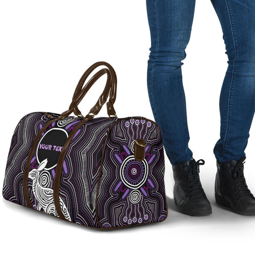 Personalised Aboriginal 50th Birthday Travel Bag Kangaroo Indigenous Dot Art Australian Culture