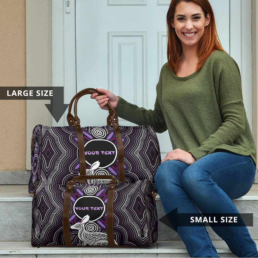 Personalised Aboriginal 50th Birthday Travel Bag Kangaroo Indigenous Dot Art Australian Culture