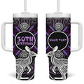Personalised Aboriginal 50th Birthday Tumbler With Handle Kangaroo Indigenous Dot Art Australian Culture