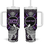Personalised Aboriginal 50th Birthday Tumbler With Handle Kangaroo Indigenous Dot Art Australian Culture