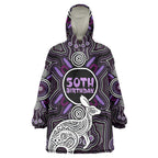 Personalised Aboriginal 50th Birthday Wearable Blanket Hoodie Kangaroo Indigenous Dot Art Australian Culture