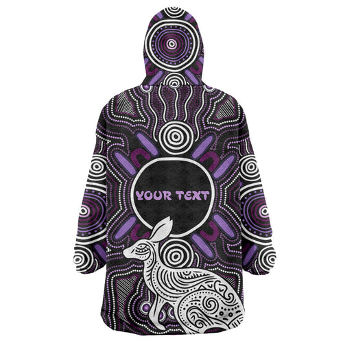 Personalised Aboriginal 50th Birthday Wearable Blanket Hoodie Kangaroo Indigenous Dot Art Australian Culture