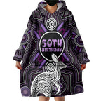 Personalised Aboriginal 50th Birthday Wearable Blanket Hoodie Kangaroo Indigenous Dot Art Australian Culture
