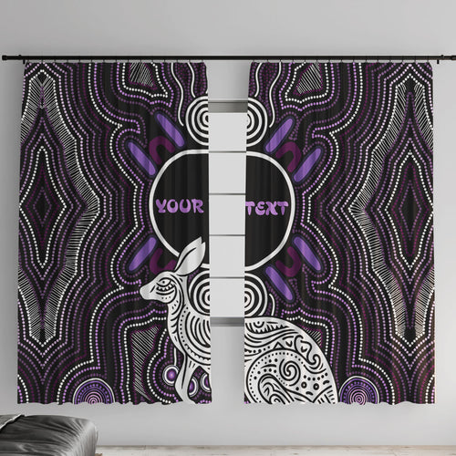 Personalised Aboriginal 50th Birthday Window Curtain Kangaroo Indigenous Dot Art Australian Culture