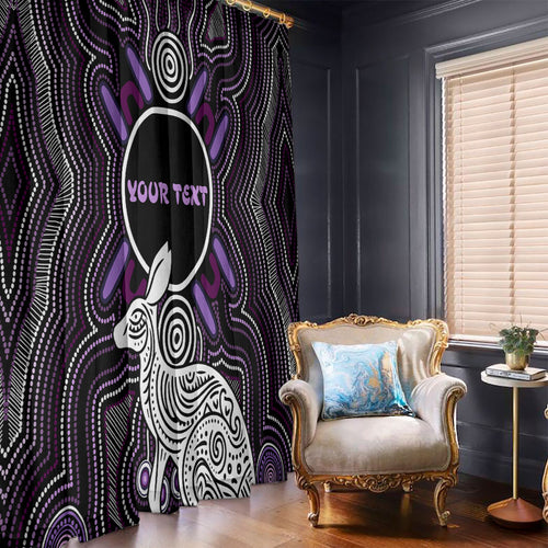 Personalised Aboriginal 50th Birthday Window Curtain Kangaroo Indigenous Dot Art Australian Culture