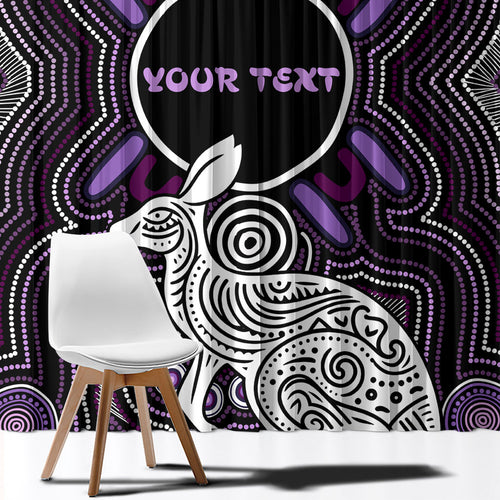 Personalised Aboriginal 50th Birthday Window Curtain Kangaroo Indigenous Dot Art Australian Culture