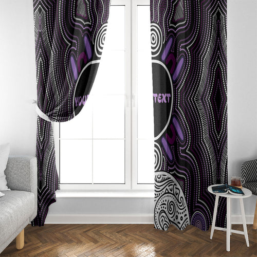 Personalised Aboriginal 50th Birthday Window Curtain Kangaroo Indigenous Dot Art Australian Culture