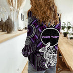 Personalised Aboriginal 50th Birthday Women Casual Shirt Kangaroo Indigenous Dot Art Australian Culture