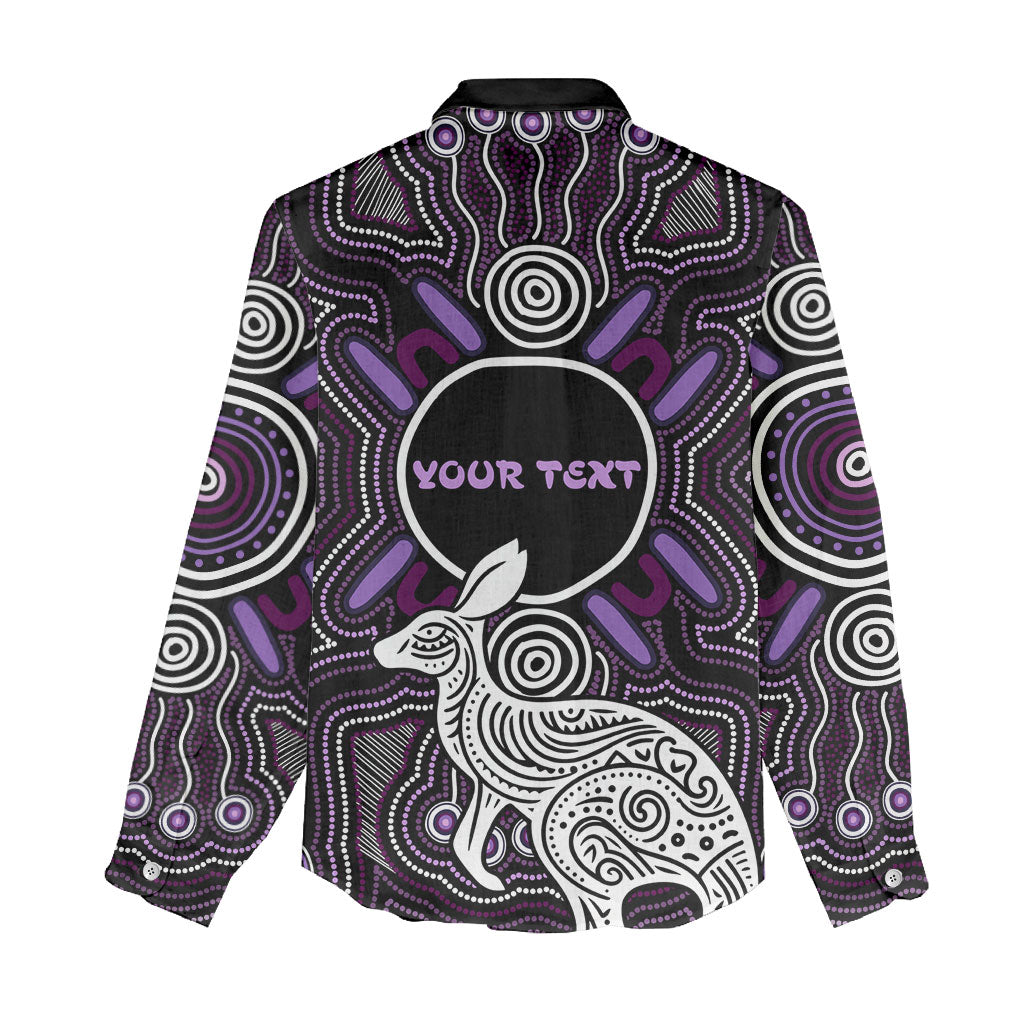 Personalised Aboriginal 50th Birthday Women Casual Shirt Kangaroo Indigenous Dot Art Australian Culture