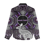 Personalised Aboriginal 50th Birthday Women Casual Shirt Kangaroo Indigenous Dot Art Australian Culture