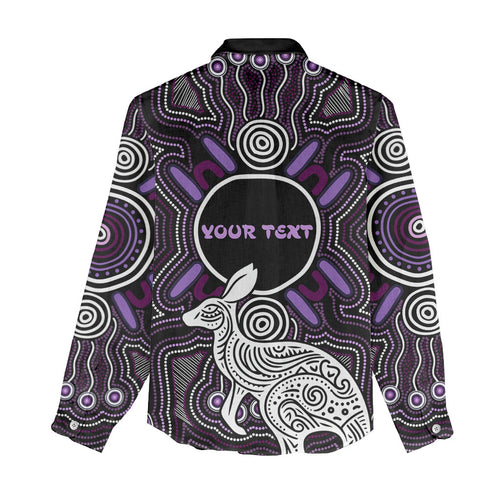 Personalised Aboriginal 50th Birthday Women Casual Shirt Kangaroo Indigenous Dot Art Australian Culture
