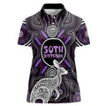 Personalised Aboriginal 50th Birthday Women Polo Shirt Kangaroo Indigenous Dot Art Australian Culture