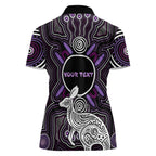 Personalised Aboriginal 50th Birthday Women Polo Shirt Kangaroo Indigenous Dot Art Australian Culture