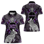 Personalised Aboriginal 50th Birthday Women Polo Shirt Kangaroo Indigenous Dot Art Australian Culture