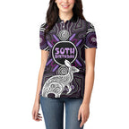 Personalised Aboriginal 50th Birthday Women Polo Shirt Kangaroo Indigenous Dot Art Australian Culture