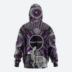 Personalised Aboriginal 50th Birthday Zip Hoodie Kangaroo Indigenous Dot Art Australian Culture