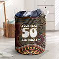 Personalised Aboriginal 50th Birthday Laundry Basket Indigenous Dot Painting Native Australian Celebration