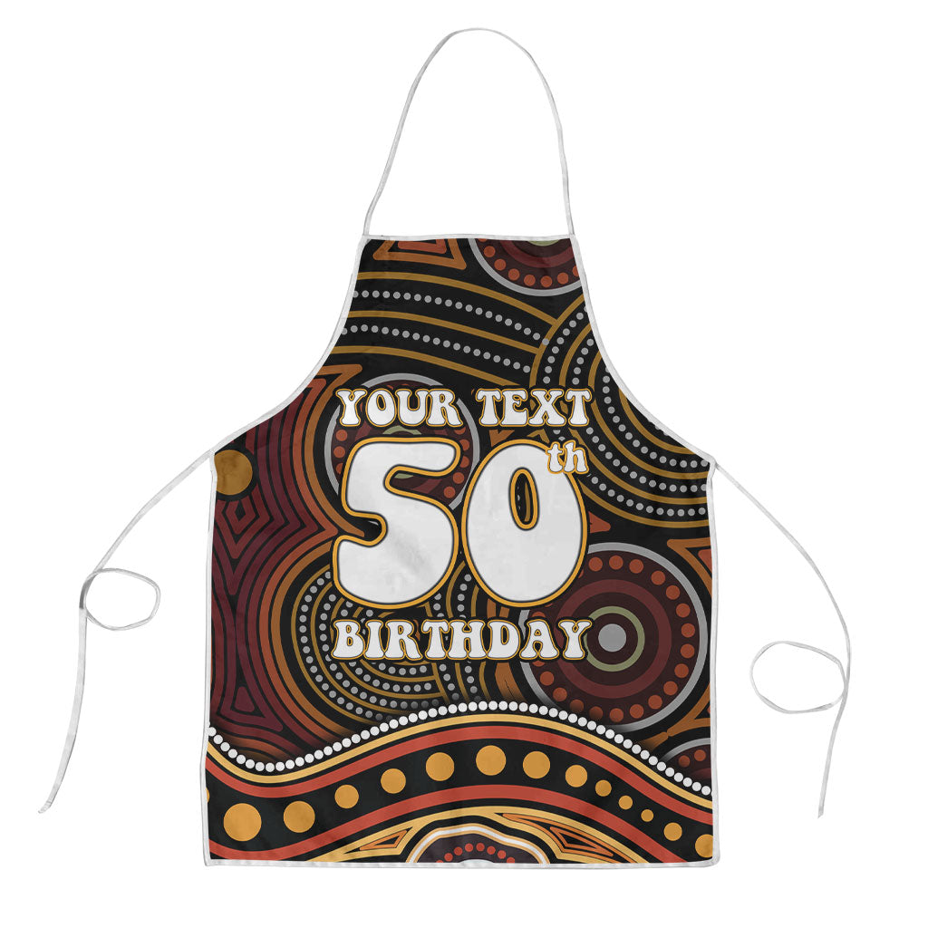 Personalised Aboriginal 50th Birthday Apron Indigenous Dot Painting Native Australian Celebration