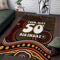 Personalised Aboriginal 50th Birthday Area Rug Indigenous Dot Painting Native Australian Celebration