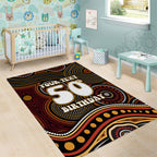 Personalised Aboriginal 50th Birthday Area Rug Indigenous Dot Painting Native Australian Celebration