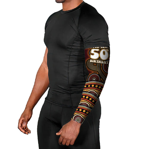 Personalised Aboriginal 50th Birthday Arm Sleeves Indigenous Dot Painting Native Australian Celebration