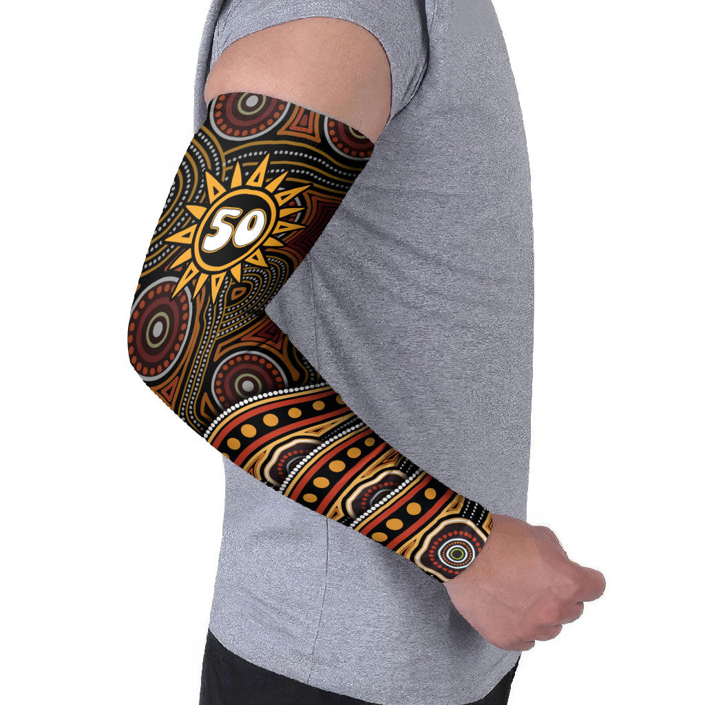 Personalised Aboriginal 50th Birthday Arm Sleeves Indigenous Dot Painting Native Australian Celebration