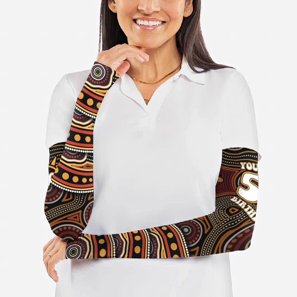 Personalised Aboriginal 50th Birthday Arm Sleeves Indigenous Dot Painting Native Australian Celebration